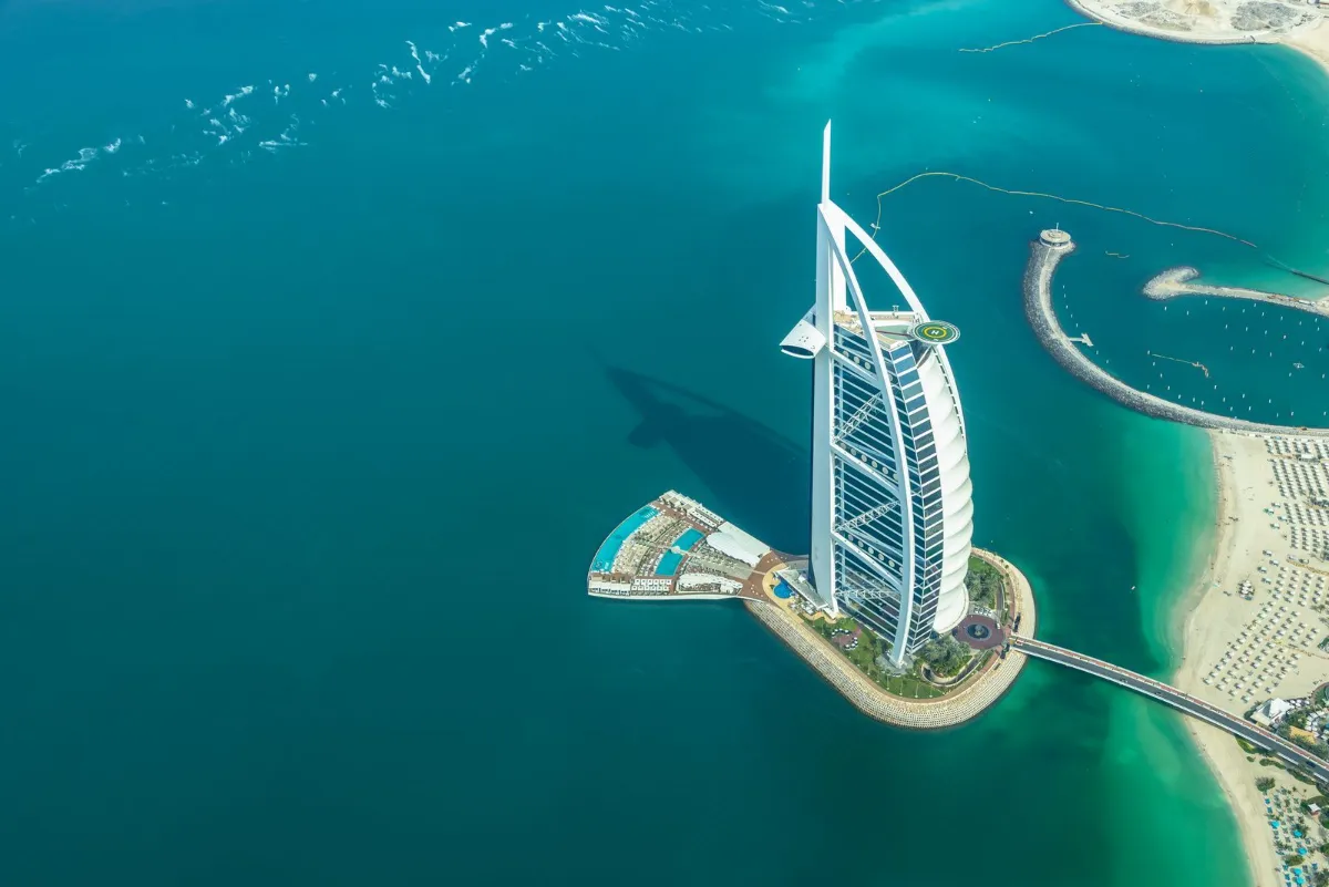 Einführung des Burj Al Arab Hotels in Dubai; Symbol des luxuriösesten Hotels der Welt