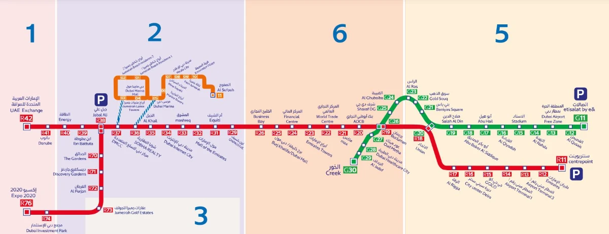 Einführung in die U-Bahn-Stationen von Dubai
