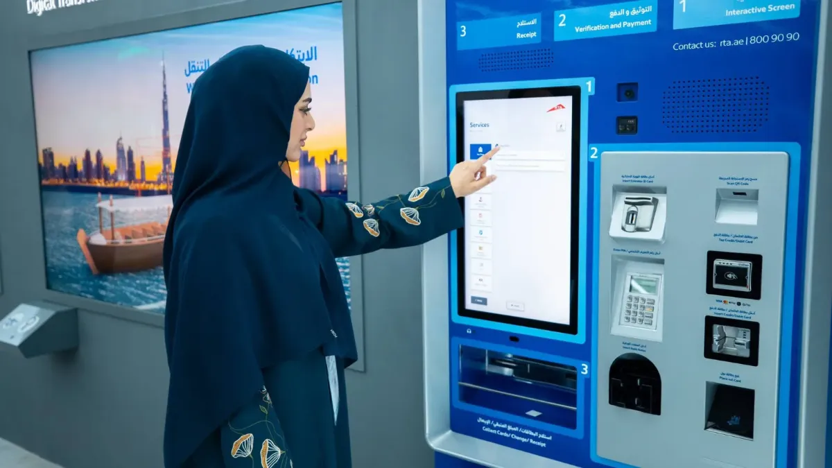 Paraan ng pagbabayad ng mga gastos sa pamamagitan ng mga Smart Kiosk at RTA Dubai app